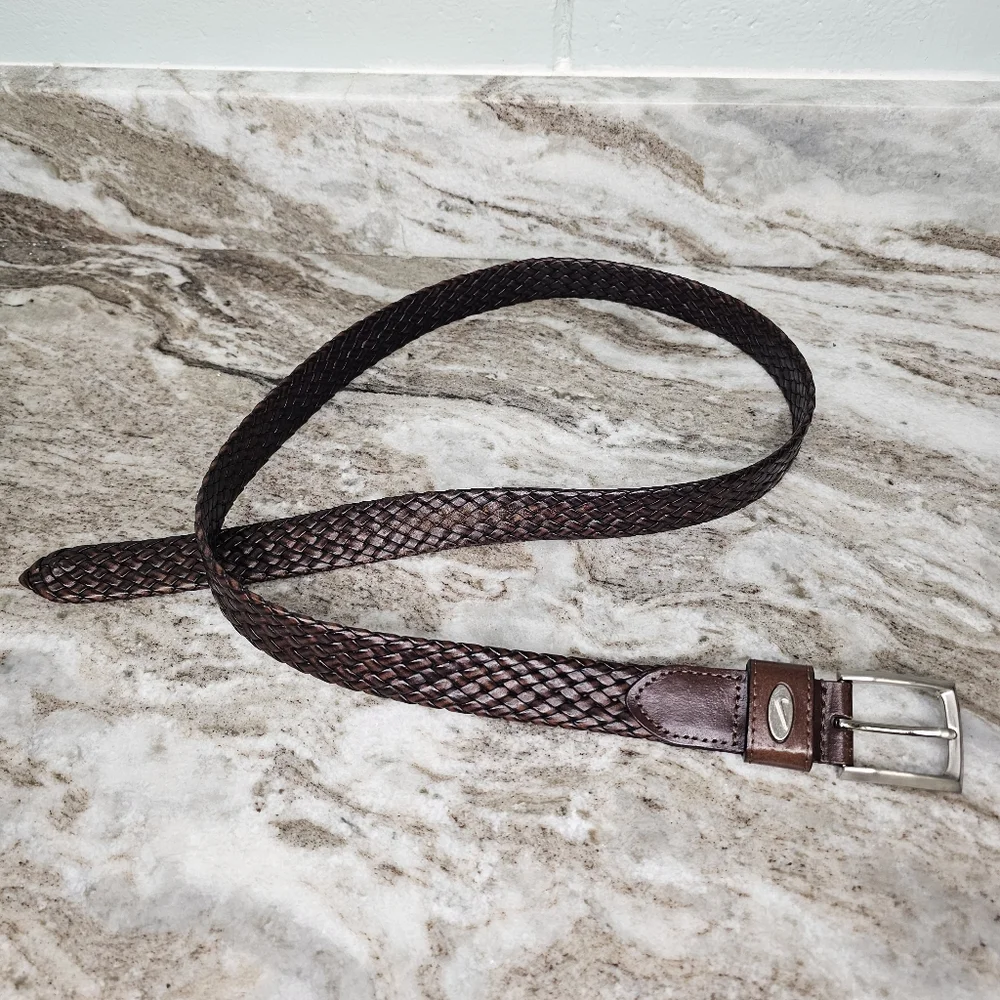 Nike Men's Braided Leather Brown Belt Size 40